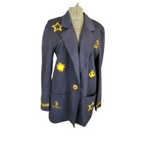 Vintage Sunny Sport Blazer Blue Jacket Size 12  Womens